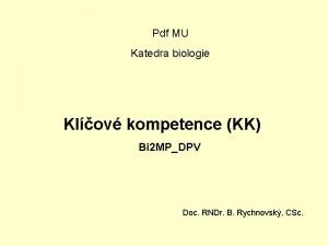 Pdf MU Katedra biologie Klov kompetence KK Bi