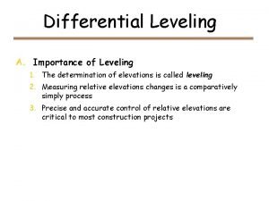 Differential leveling example