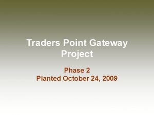 Traders Point Gateway Project Phase 2 Planted October