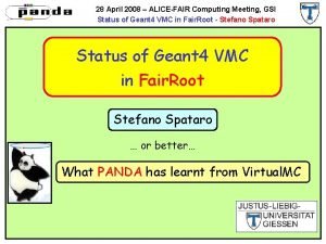 28 April 2008 ALICEFAIR Computing Meeting GSI Status