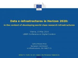 Data einfrastructures in Horizon 2020 in the context