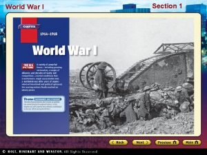 World War I Section 1 Section 1 World