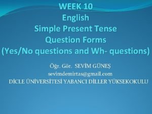 Present tenses question forms
