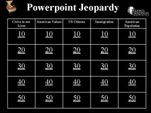 Powerpoint Jeopardy Civics in our Lives American Values