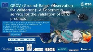 GBOV GroundBased Observation for Validation A Copernicus service