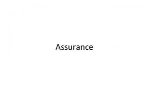 Assurance Assurance And Trust Vendors frequently use the