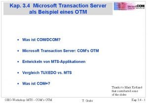 Microsoft transaction server