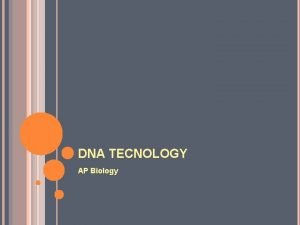 DNA TECNOLOGY AP Biology MANIPULATE DNA TO Createenhanced