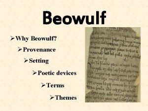 Poetic devices in beowulf