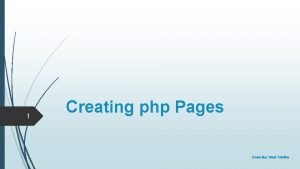 1 Creating php Pages Done By Hind Talafha