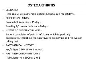 Osteoarthritis soap note