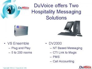 Du Voice offers Two Hospitality Messaging Solutions VS