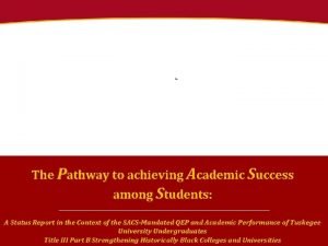 TM The Pathway to achieving Academic Success among