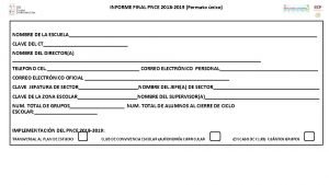 INFORME FINAL PNCE 2018 2019 Formato nico NOMBRE