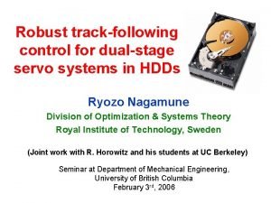 Robust trackfollowing control for dualstage servo systems in