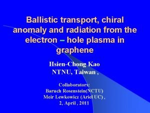 Ballistic transport chiral anomaly and radiation from the