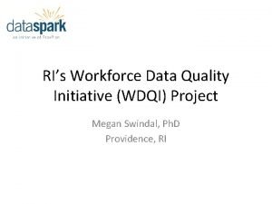 RIs Workforce Data Quality Initiative WDQI Project Megan