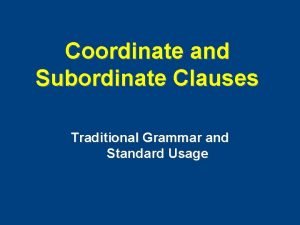 Types of clauses