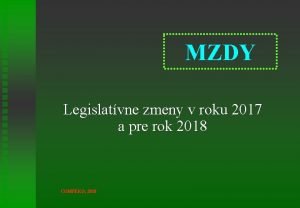 MZDY Legislatvne zmeny v roku 2017 a pre