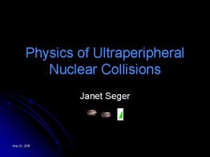 Physics of Ultraperipheral Nuclear Collisions Janet Seger May