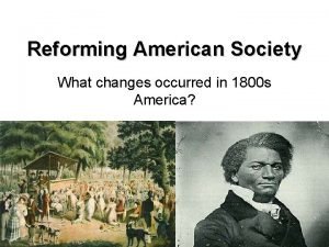 Reforming american society