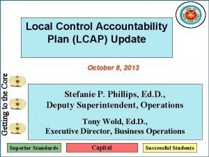 Getting to the Core Local Control Accountability Plan