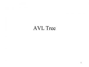 AVL Tree 1 is a binary search tree