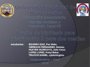 Universidad Nacional de Huancavelica Educacin Secundaria Ciencias Sociales