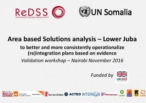 UN Somalia Area based Solutions analysis Lower Juba