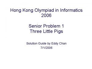 Hong kong olympiad in informatics