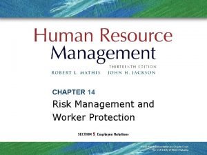 Risk management and worker protection