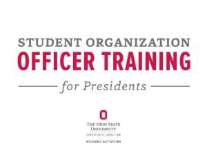 Osu student organization training