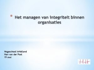 Hogeschool In Holland Han van der Pool 19