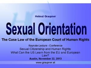 Helmut Graupner The Case Law of the European