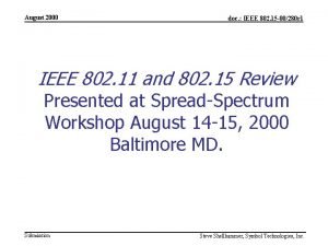 August 2000 doc IEEE 802 15 00280 r