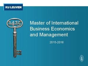 Ku leuven international business economics and management