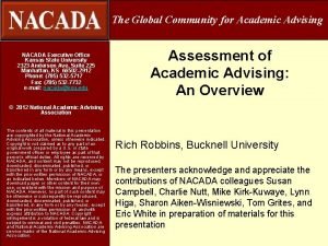 The Global Community for Academic Advising NACADA Executive