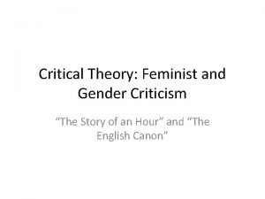 Feminist criticism in the story of an hour