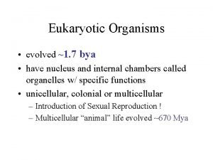 Eukaryotic Organisms evolved 1 7 bya have nucleus