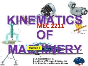 Classification of gears Classification of gears