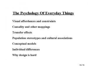 The psychology of everyday things