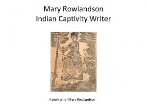 Portrait mary rowlandson