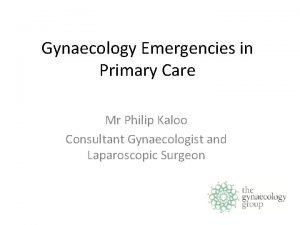 Mr kaloo gynaecologist