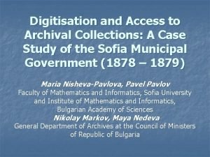 Digitisation and Access to Archival Collections A Case