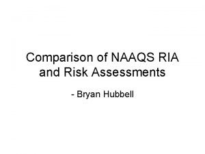 Ria risk assessment