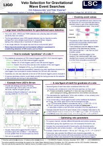 Veto Selection for Gravitational Wave Event Searches Erik