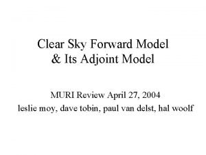 Clear Sky Forward Model Its Adjoint Model MURI