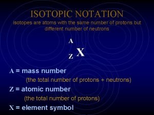 Isotope notation definition