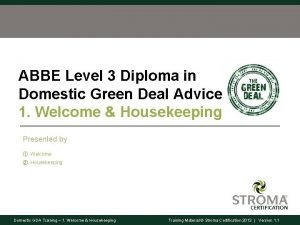 ABBE Level 3 Diploma in Domestic Green Deal
