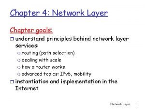 Goals of network layer